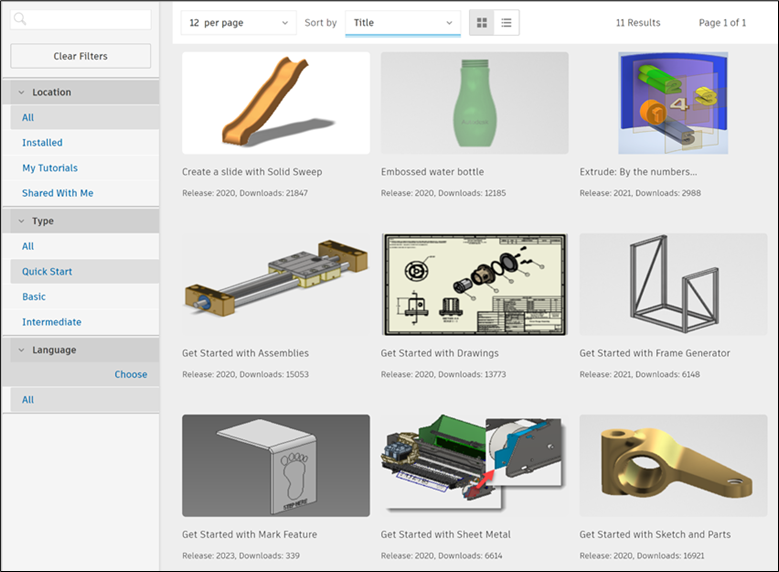 Tìm hiểu tính năng trong Autodesk Inventor thông qua Tutorials