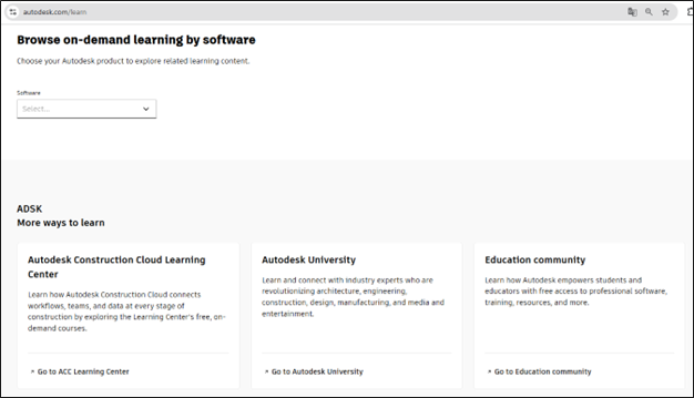 Tổng quan về Autodesk Learning và Autodesk Construction Cloud Learning Center