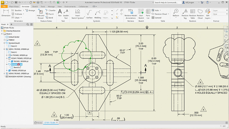 Những cải tiến đáng chú ý trong môi trường Drawings - Inventor 2024