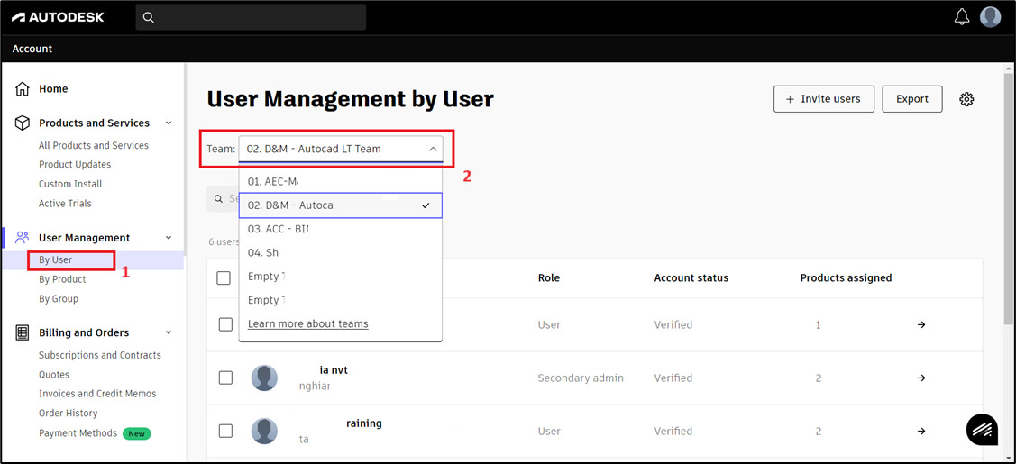 Hướng dẫn Unassign license, xóa user cũ để gán license cho nhân viên mới trên Portal quản lý của Autodesk